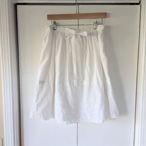 GAP White Embroidered Eyelet Skirt